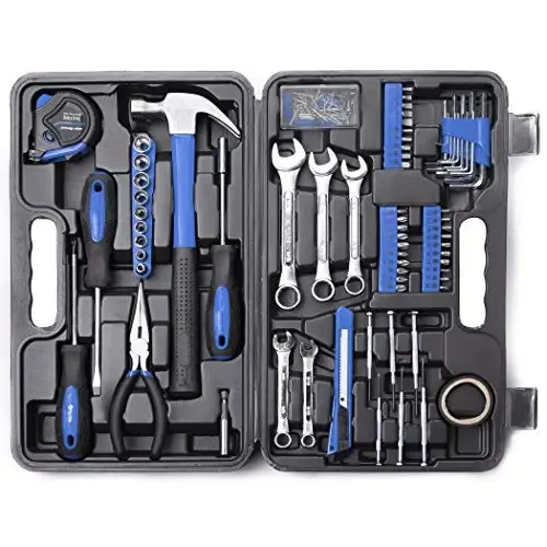 CARTMAN 148Piece Tool Set General Household Hand Tool Kit with Plastic Toolbox Storage Case Blue - 1