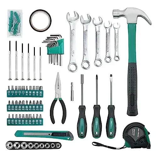 CARTMAN 148 Piece Automotive and Household Tool Set Perfect for Car Enthusiasts and DIY Home Repairs Green - 3