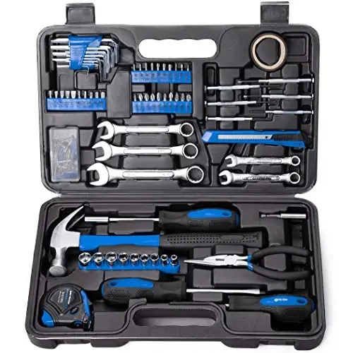 CARTMAN 148Piece Tool Set General Household Hand Tool Kit with Plastic Toolbox Storage Case Blue - CARTMAN (1)