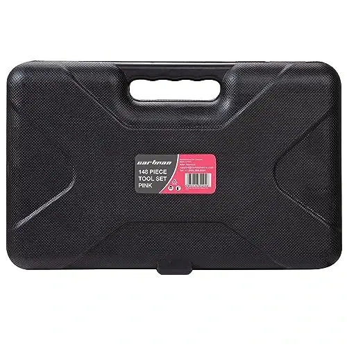 Cartman 148Piece Tool Set General Household Hand Tool Kit with Plastic Toolbox Storage Case Pink - 2