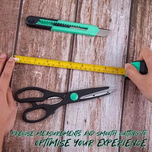 CARTMAN 39-Piece Home Tool Set Kit, Essential Household Hand Tools with Plastic Storage Case, Green - 3