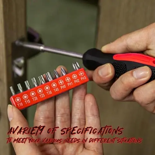 CARTMAN 39-Piece Home Tool Set Kit, Essential Household Hand Tools with Plastic Storage Case, Red - 5