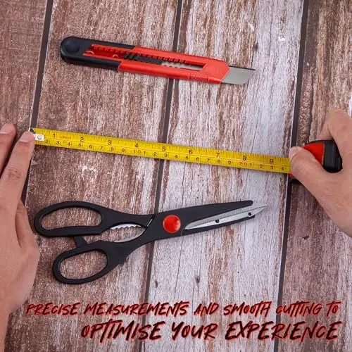 CARTMAN 39-Piece Home Tool Set Kit, Essential Household Hand Tools with Plastic Storage Case, Red - 4