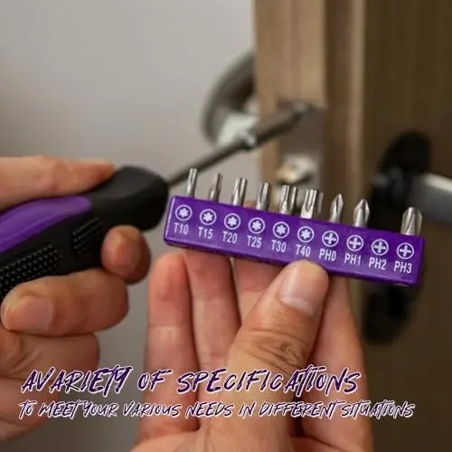 CARTMAN 39-Piece Home Tool Set Kit, Essential Household Hand Tools with Plastic Storage Case, Purple - 5