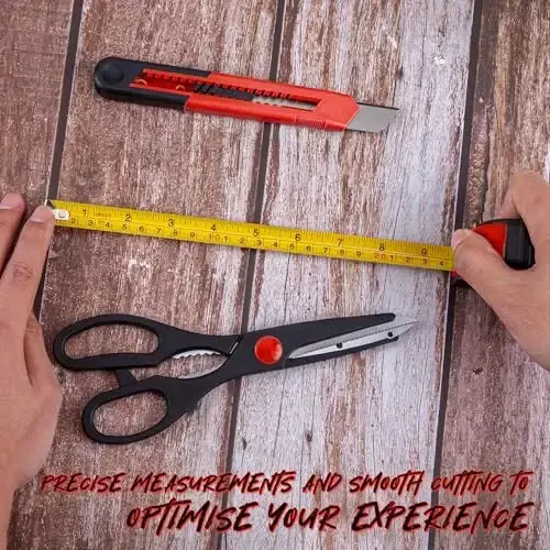 CARTMAN 39-Piece Home Tool Set Kit, Essential Household Hand Tools with Plastic Storage Case, Red - 4