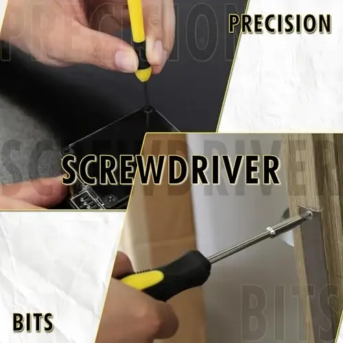 CARTMAN 39-Piece Home Tool Set Kit, Essential Household Hand Tools with Plastic Storage Case, Yellow - 5