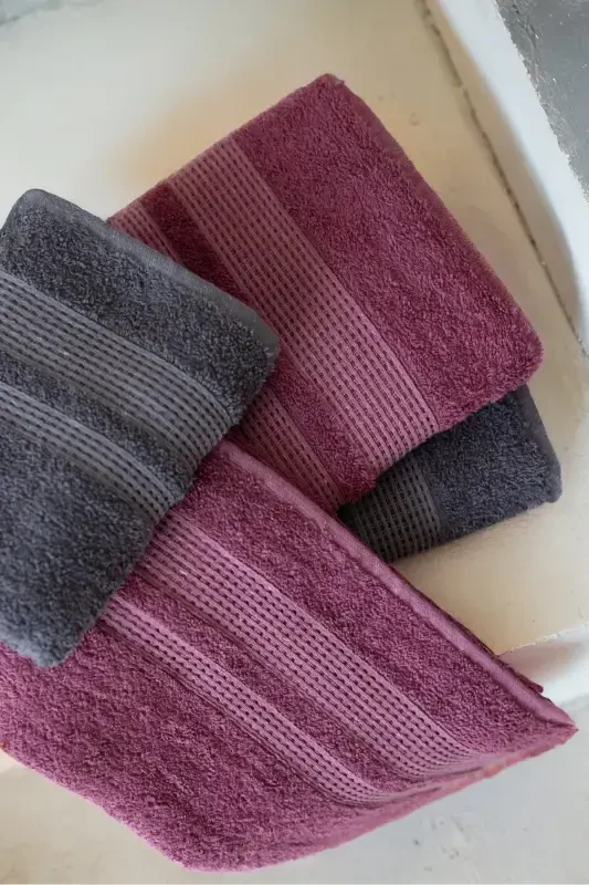 Carven Yusyumuşak 4'lü Banyo Havlu Seti Hamam Takımı Çeyiz Seti - 7