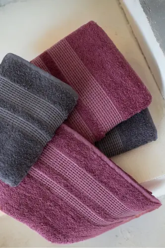 Carven Yusyumuşak 4'lü Banyo Havlu Seti Hamam Takımı Çeyiz Seti - 7