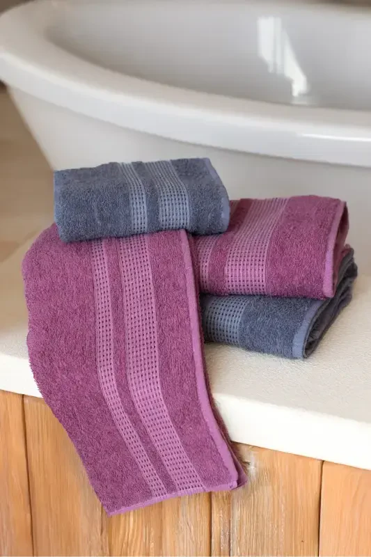 Carven Yusyumuşak 4'lü Banyo Havlu Seti Hamam Takımı Çeyiz Seti - 5