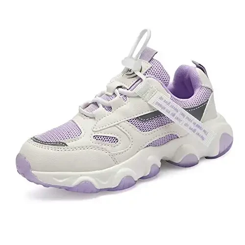 Casbeam Kids Breathable Sneakers Mesh Lightweight Easy Walk Casual Sport Strap Athletic Running Shoes for Boys Girls - 1