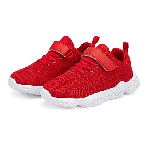 Casbeam Kids Breathable Sneakers Mesh Lightweight Easy Walk Casual Sport Strap Athletic Running Shoes for Boys Girls - 3