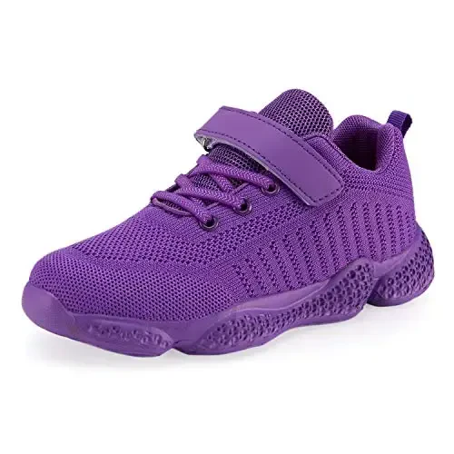 Casbeam Kids Breathable Sneakers Mesh Lightweight Easy Walk Casual Sport Strap Athletic Running Shoes for Boys Girls 