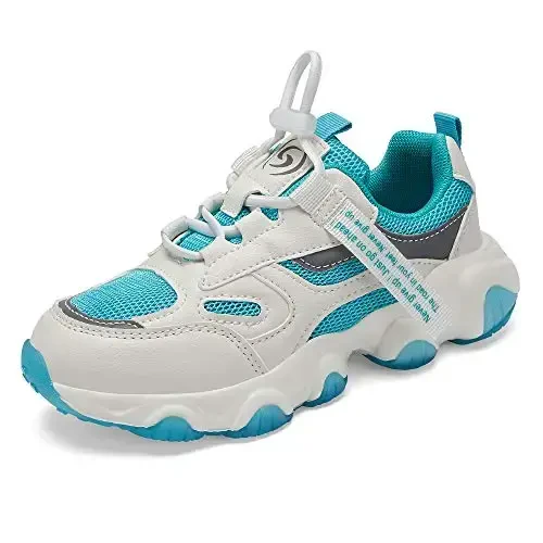 Casbeam Kids Breathable Sneakers Mesh Lightweight Easy Walk Casual Sport Strap Athletic Running Shoes for Boys Girls 