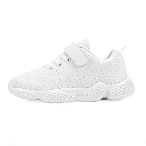 Casbeam Kids Breathable Sneakers Mesh Lightweight Easy Walk Casual Sport Strap Athletic Running Shoes for Boys Girls - 4