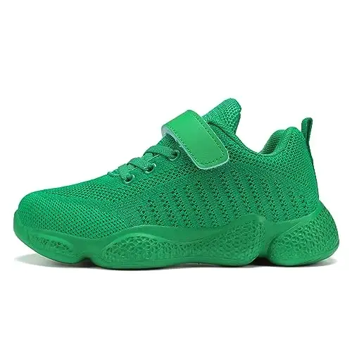 Casbeam Kids Breathable Sneakers Mesh Lightweight Easy Walk Casual Sport Strap Athletic Running Shoes for Boys Girls - 4
