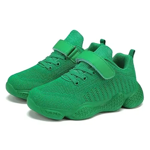 Casbeam Kids Breathable Sneakers Mesh Lightweight Easy Walk Casual Sport Strap Athletic Running Shoes for Boys Girls - 5