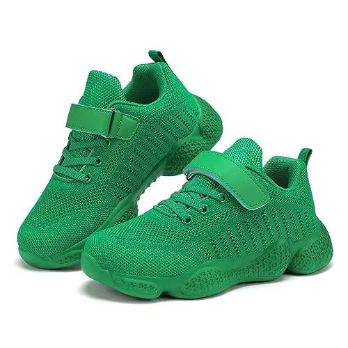 Casbeam Kids Breathable Sneakers Mesh Lightweight Easy Walk Casual Sport Strap Athletic Running Shoes for Boys Girls - 6
