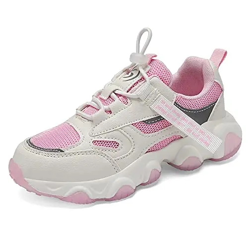 Casbeam Kids Breathable Sneakers Mesh Lightweight Easy Walk Casual Sport Strap Athletic Running Shoes for Boys Girls - 1
