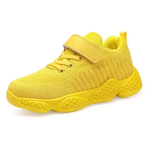 Casbeam Kids Breathable Sneakers Mesh Lightweight Easy Walk Casual Sport Strap Athletic Running Shoes for Boys Girls 