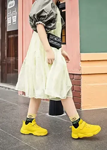 Casbeam Kids Breathable Sneakers Mesh Lightweight Easy Walk Casual Sport Strap Athletic Running Shoes for Boys Girls - 2