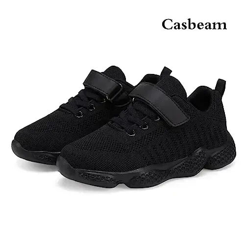 Casbeam Kids Breathable Sneakers Mesh Lightweight Easy Walk Casual Sport Strap Athletic Running Shoes for Boys Girls - CASBEAM (1)