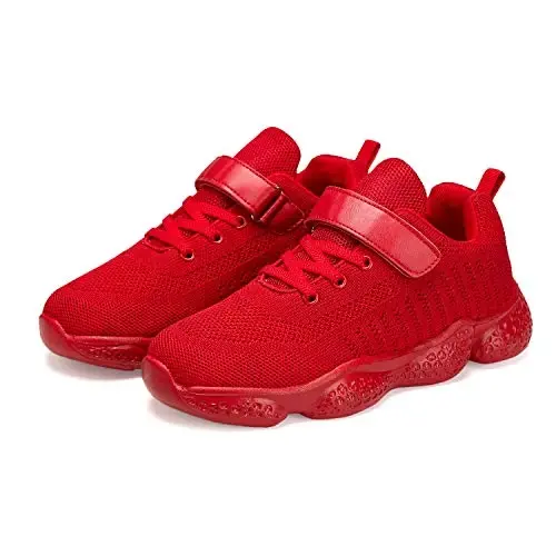 Casbeam Kids Breathable Sneakers Mesh Lightweight Easy Walk Casual Sport Strap Athletic Running Shoes for Boys Girls - 3