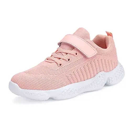 Casbeam Kids Breathable Sneakers Mesh Lightweight Easy Walk Casual Sport Strap Athletic Running Shoes for Boys Girls 