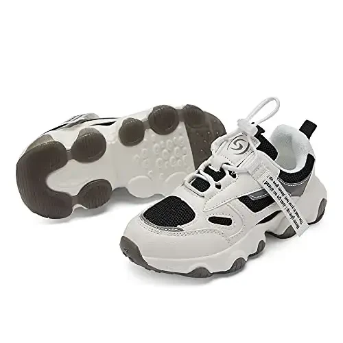 Casbeam Kids Breathable Sneakers Mesh Lightweight Easy Walk Casual Sport Strap Athletic Running Shoes for Boys Girls - 4