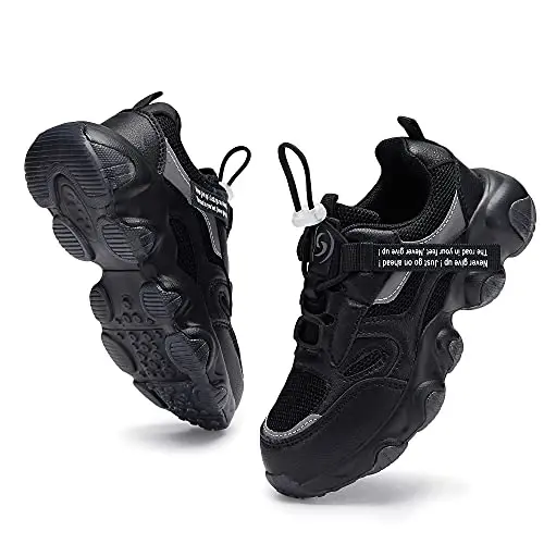 Casbeam Kids Breathable Sneakers Mesh Lightweight Easy Walk Casual Sport Strap Athletic Running Shoes for Boys Girls - 4