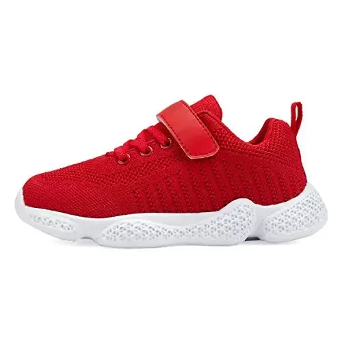 Casbeam Kids Breathable Sneakers Mesh Lightweight Easy Walk Casual Sport Strap Athletic Running Shoes for Boys Girls - 4