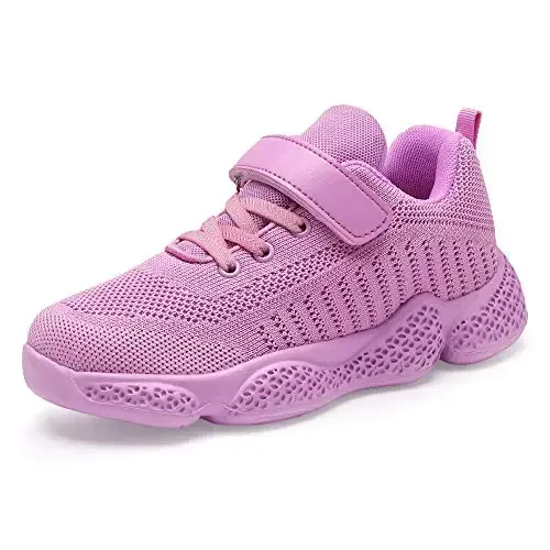 Casbeam Kids Breathable Sneakers Mesh Lightweight Easy Walk Casual Sport Strap Athletic Running Shoes for Boys Girls 