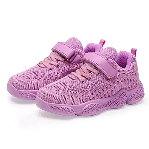 Casbeam Kids Breathable Sneakers Mesh Lightweight Easy Walk Casual Sport Strap Athletic Running Shoes for Boys Girls - 2