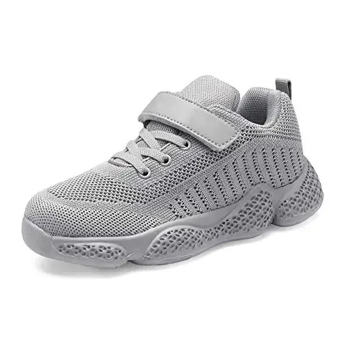 Casbeam Kids Breathable Sneakers Mesh Lightweight Easy Walk Casual Sport Strap Athletic Running Shoes for Boys Girls - 1