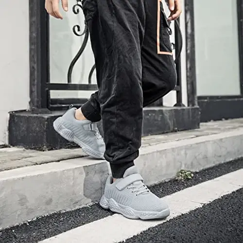 Casbeam Kids Breathable Sneakers Mesh Lightweight Easy Walk Casual Sport Strap Athletic Running Shoes for Boys Girls - 2