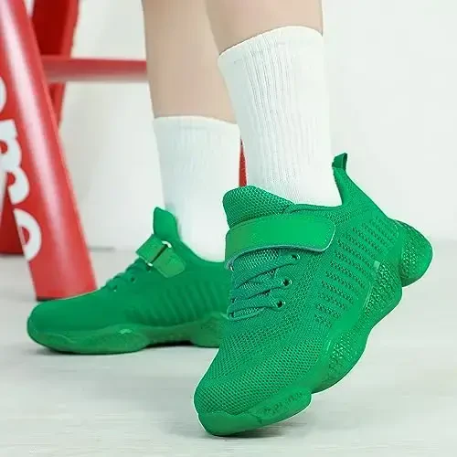 Casbeam Kids Breathable Sneakers Mesh Yengil nafas oladigan oson yurish Casual Sport Strap Atletik yugurish poyabzallari o'g'il bolalar uchun qizlar - 3