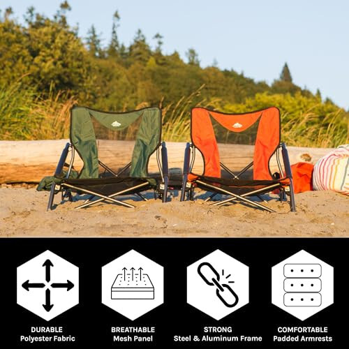 Cascade Mountain Tech Folding Camp Chair for Camping, Beach, Picnic, Barbqeues, Sporting Events with Carry Bag - 3