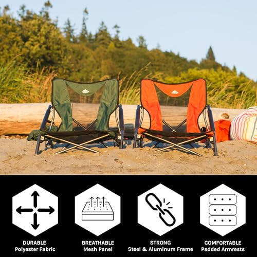 Cascade Mountain Tech Folding Camp Chair for Camping, Beach, Picnic, Barbqeues, Sporting Events with Carry Bag - 3