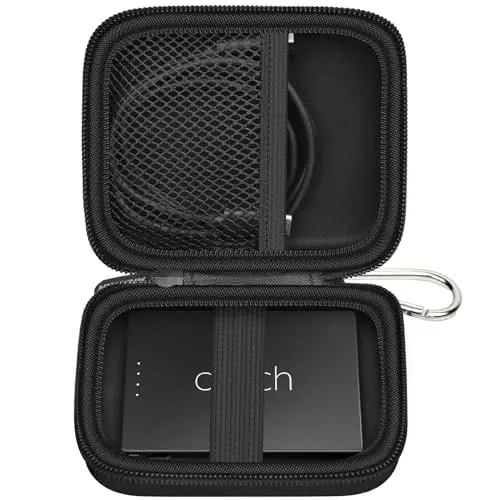 Case Compatiable with Clutch - Pro Portable Charger for iPhone Power Bank Travel Holder Storage for Battery Pack, USB Charging Cable and More Accessories(Box Only) Black - ANKHOH