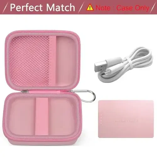 Case Compatiable with Clutch - Pro Portable Charger for iPhone Power Bank Travel Holder Storage for Battery Pack, USB Charging Cable and More Accessories(Box Only) Pink - 3