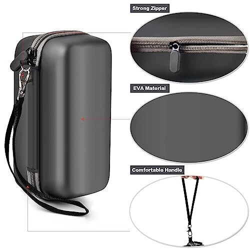 Case Compatible with Anker 737/ 735/ 736/ 717 USB-C Portable Charger Power Bank, Fast Foldable Wall PowerBank Bag for GaN Prime Nano II AC Adapter, Powercore Pocket for lights Cable - Pink (Black) - 4