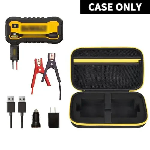Case Compatible with DeWalt DXAELJ16 1600 Peak Amp Jump Starter Battery Booster, Portable Jumper Storage Holder Pocket for USB Power Station (Box Only) Black - 2