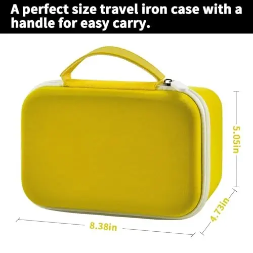 Case Compatible with Newbealer/for Sunbeam Hot-2-Trot/for Oliso M3Pro M2 Mini Travel Iron for Sewing, Carrying Holder for Small Craft Quilting Irons with Steam& Silicone Rest (Box Only)- Yellow - 5