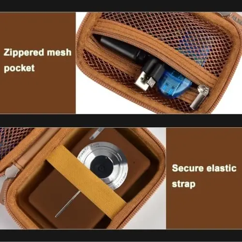 Case Compatible with VAHOIALD FHD 1080P Digital Camera/for CAMKORY Digital Point and Shoot/for Kodak PIXPRO FZ45-BK 16MP Vlogging/for IWEUKJLO/for Nsoela, Holder for SD Card More (Dark Brown) - 6