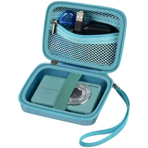 Case Compatible with VAHOIALD FHD 1080P Digital Camera/for CAMKORY Digital Point and Shoot/for Kodak PIXPRO FZ45-BK 16MP Vlogging/for IWEUKJLO/for Nsoela, Holder for SD Card More (Dark Green) - 1