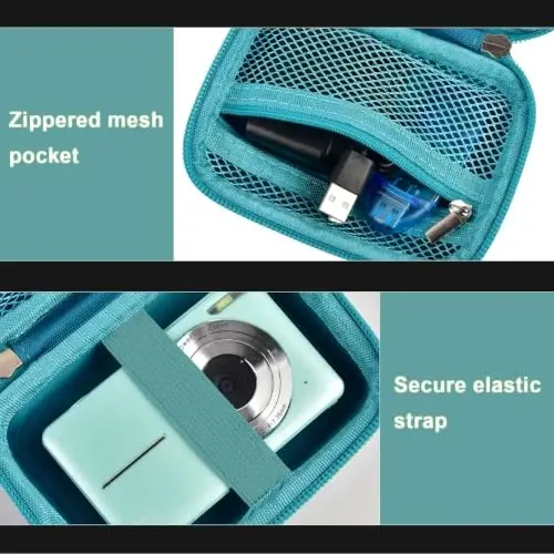 Case Compatible with VAHOIALD FHD 1080P Digital Camera/for CAMKORY Digital Point and Shoot/for Kodak PIXPRO FZ45-BK 16MP Vlogging/for IWEUKJLO/for Nsoela, Holder for SD Card More (Dark Green) - 6