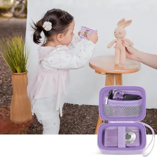 Case Compatible with VAHOIALD FHD 1080P Digital Camera/for CAMKORY Digital Point and Shoot/for KODAK PIXPRO FZ45-BK 16MP Vlogging/for IWEUKJLO/for Nsoela, Holder for SD Card More (Purple) - 7