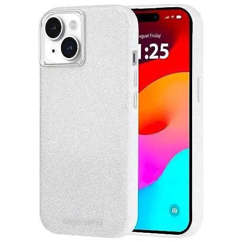 Case-Mate iPhone 15 Case - Shimmer Iridescent [12ft Drop Protection] [Compatible with MagSafe] Magnetic Cover with Cute Bling Sparkle for iPhone 15 6.1