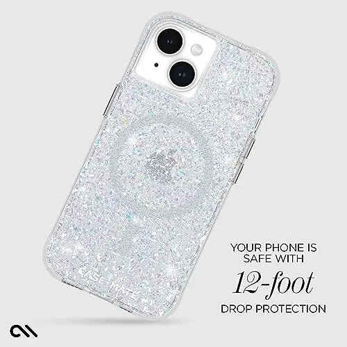 Case-Mate iPhone 15 Case - Twinkle Disco [12ft Drop Protection] [Compatible with MagSafe] Magnetic Cover with Cute Bling Sparkle for iPhone 15 6.1