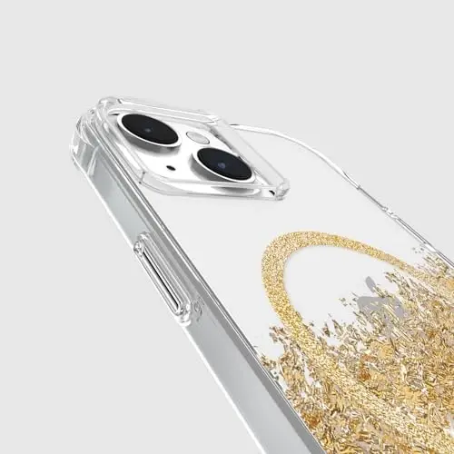 Case-Mate iPhone 15 Case - Karat Marble [12ft Drop Protection] [Compatible with MagSafe] Magnetic Cover with Cute Bling Sparkle for iPhone 15 6.1