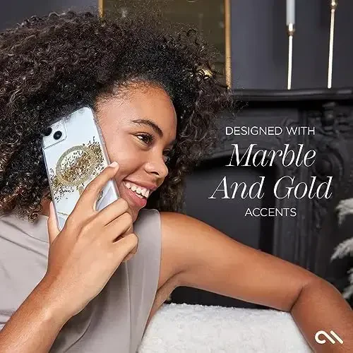 Case-Mate iPhone 15 Case - Karat Marble [12ft Drop Protection] [Compatible with MagSafe] Magnetic Cover with Cute Bling Sparkle for iPhone 15 6.1